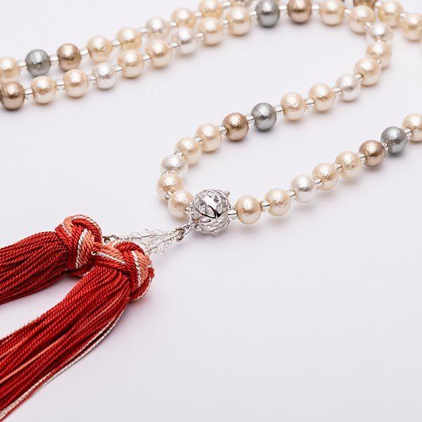 数珠 ネックレス念珠 コットンパール マルチ | お仏壇のはせがわ公式 