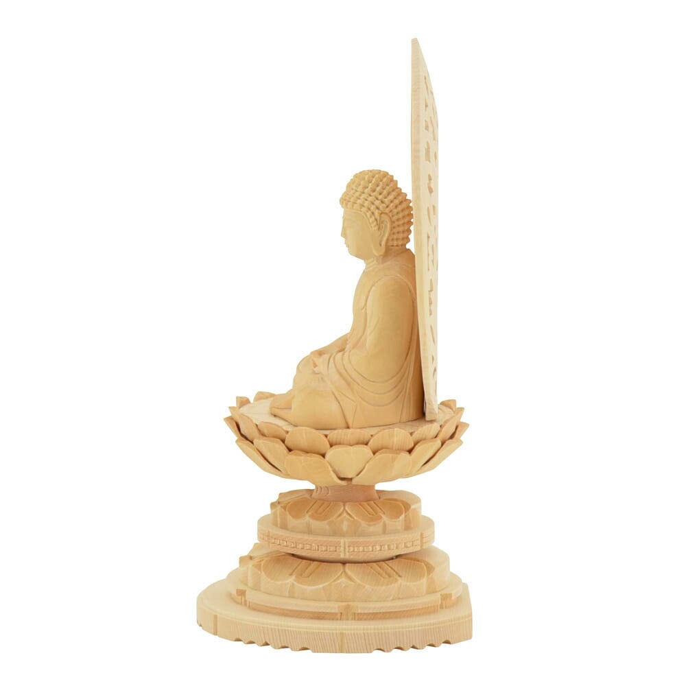 仏像 座弥陀 白木 丸台 2.0寸 | お仏壇のはせがわ公式通販
