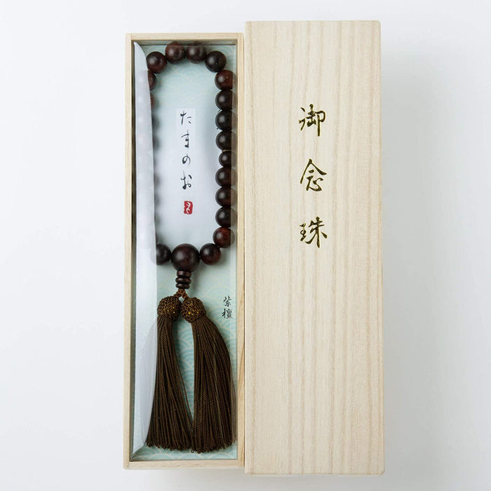 数珠 たまのお 紫檀12mm 人絹頭付房 茶 | お仏壇のはせがわ公式通販