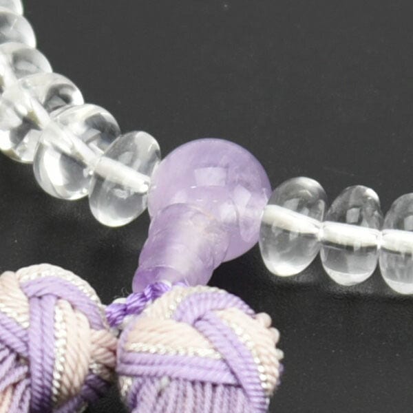 数珠 水晶みかん玉 紫雲石仕立 銀花かがり房 | お仏壇のはせがわ公式通販