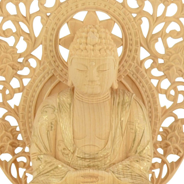 仏像 座釈迦 カヤ 丸台 金粉紋様 2.5寸 | お仏壇のはせがわ公式通販